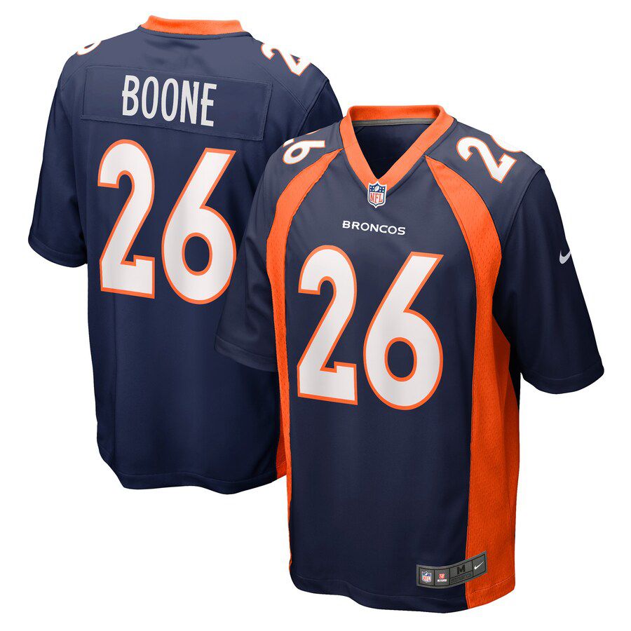 Men Denver Broncos 26 Mike Boone Nike Navy Home Game Player NFL Jersey